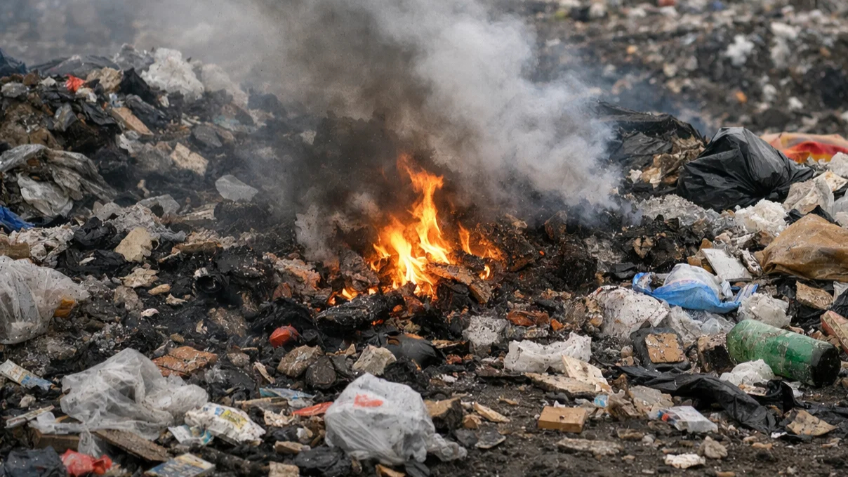 Požar zaradi samovžiga mešanih odpadkov – nastala večja materialna škoda